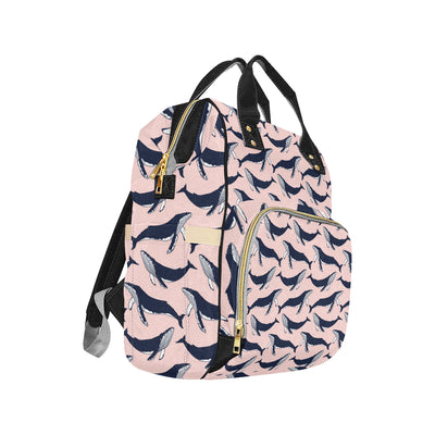 Humpback Whale Pattern Print Design 02 Diaper Bag Backpack