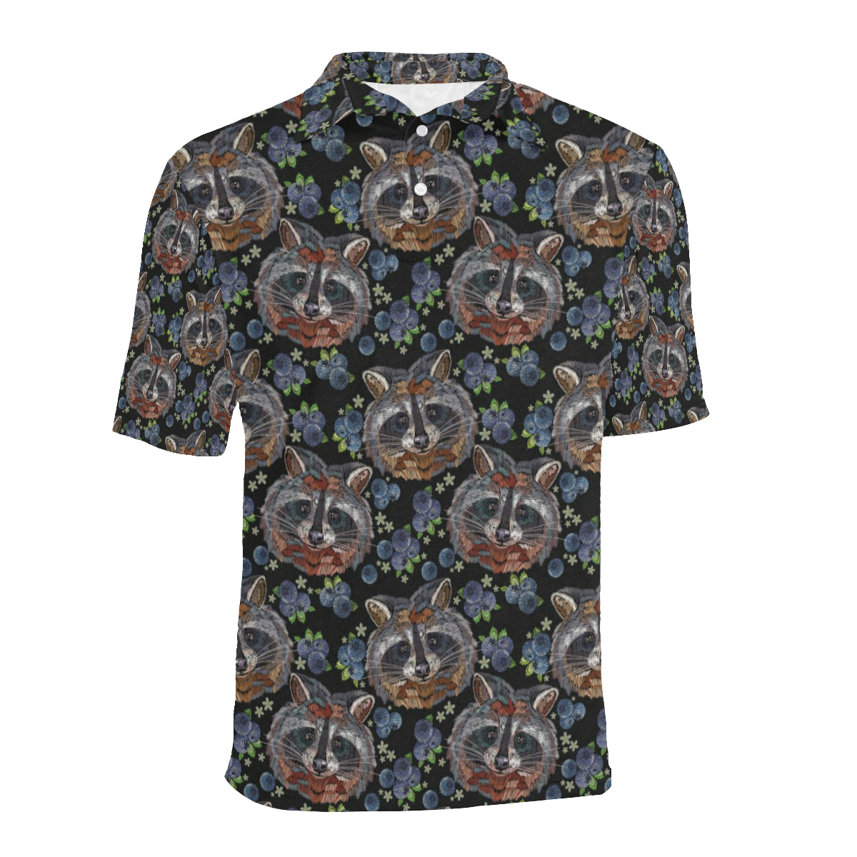 Raccoon Pattern Print Design A03 Men Polo Shirt