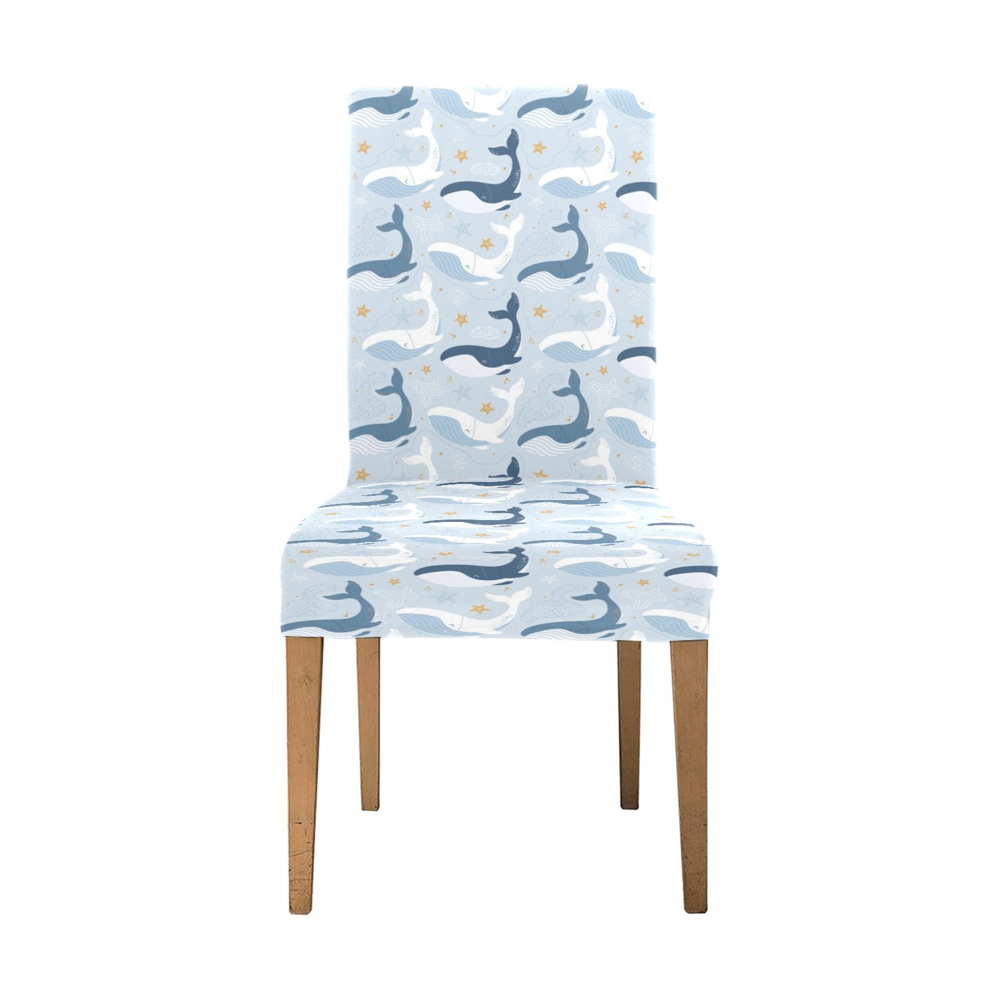 Whale Print Design LKS305 Dining Chair Slipcover