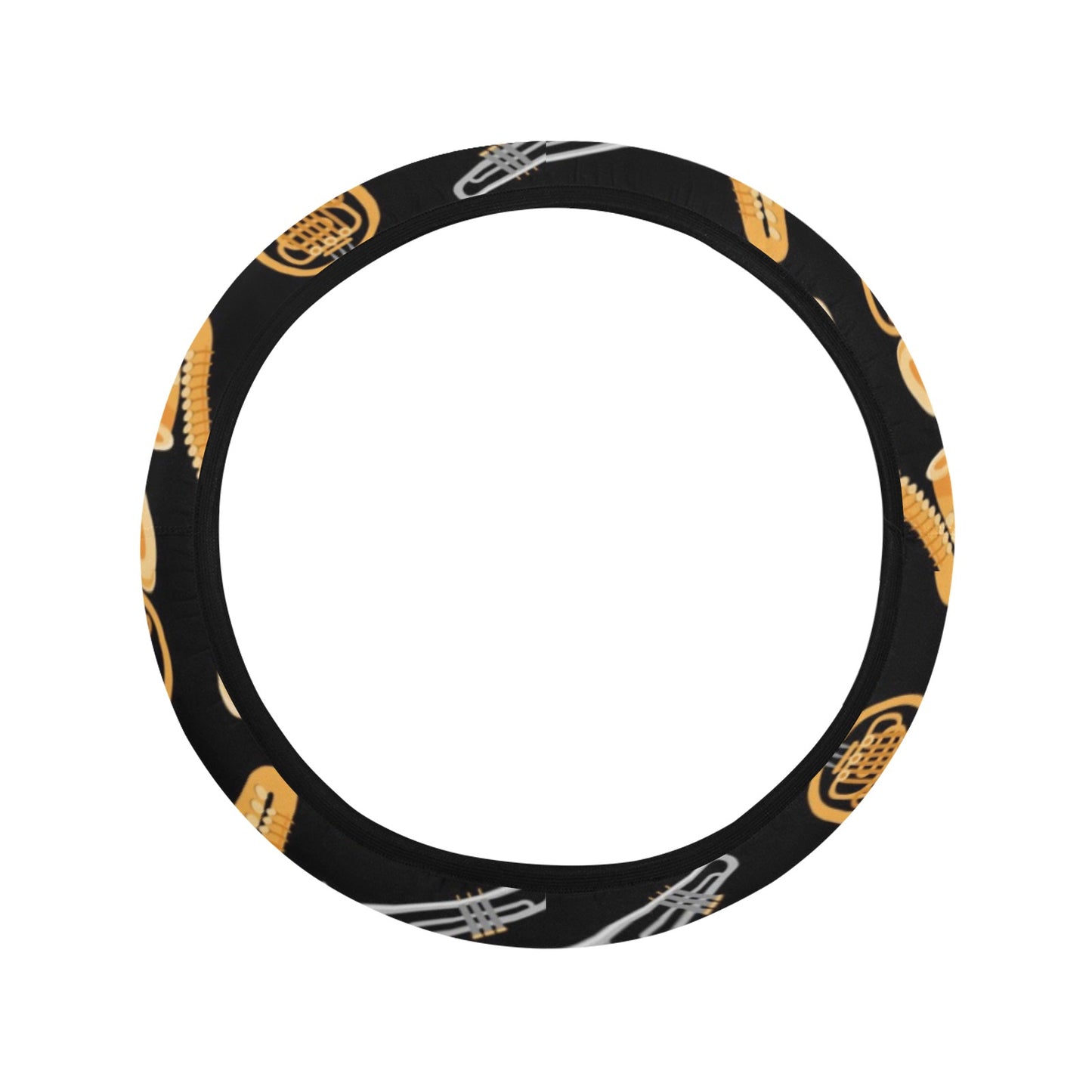 Saxophone Print Design LKS403 Steering Wheel Cover with Elastic Edge