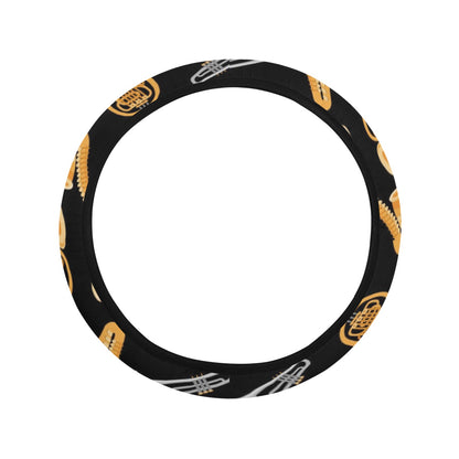 Saxophone Print Design LKS403 Steering Wheel Cover with Elastic Edge