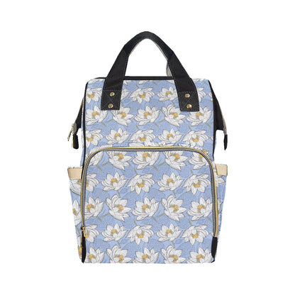 Lotus Pattern Print Design 04 Diaper Bag Backpack