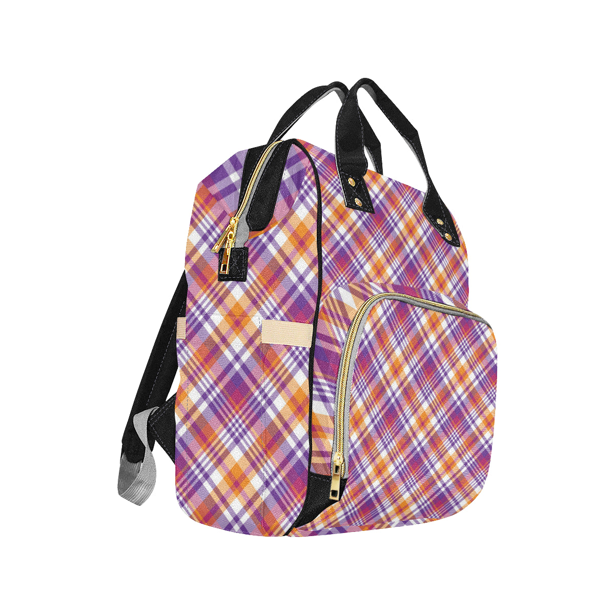 Madras Pattern Print Design 02 Diaper Bag Backpack