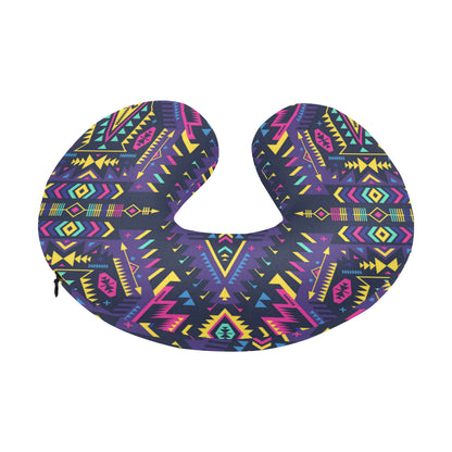 Aztec Pattern Print Design 07 U-Shaped Travel Neck Pillow