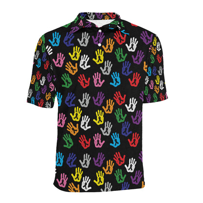 Cancer Awareness Pattern Print Design 04 Men Polo Shirt