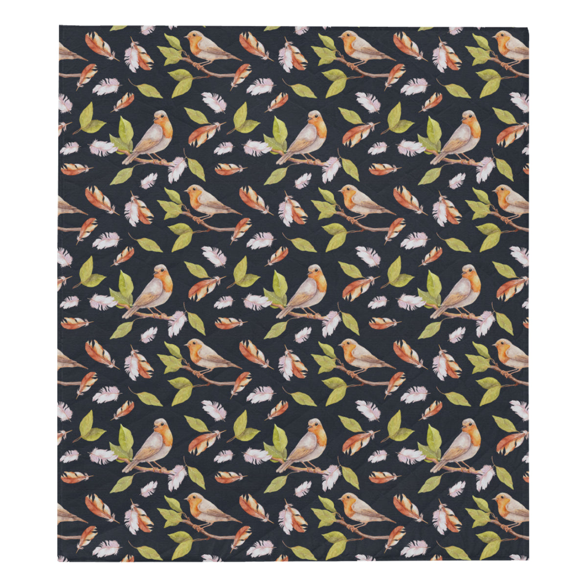 Birds Pattern Print Design 02 Premium Quilt