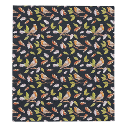 Birds Pattern Print Design 02 Premium Quilt