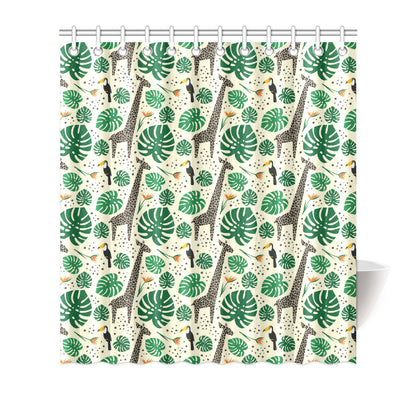 Rainforest Giraffe Pattern Print Design A02 Shower Curtain