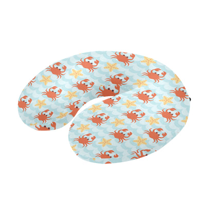 Crab Pattern Print Design 03 U-Shaped Travel Neck Pillow