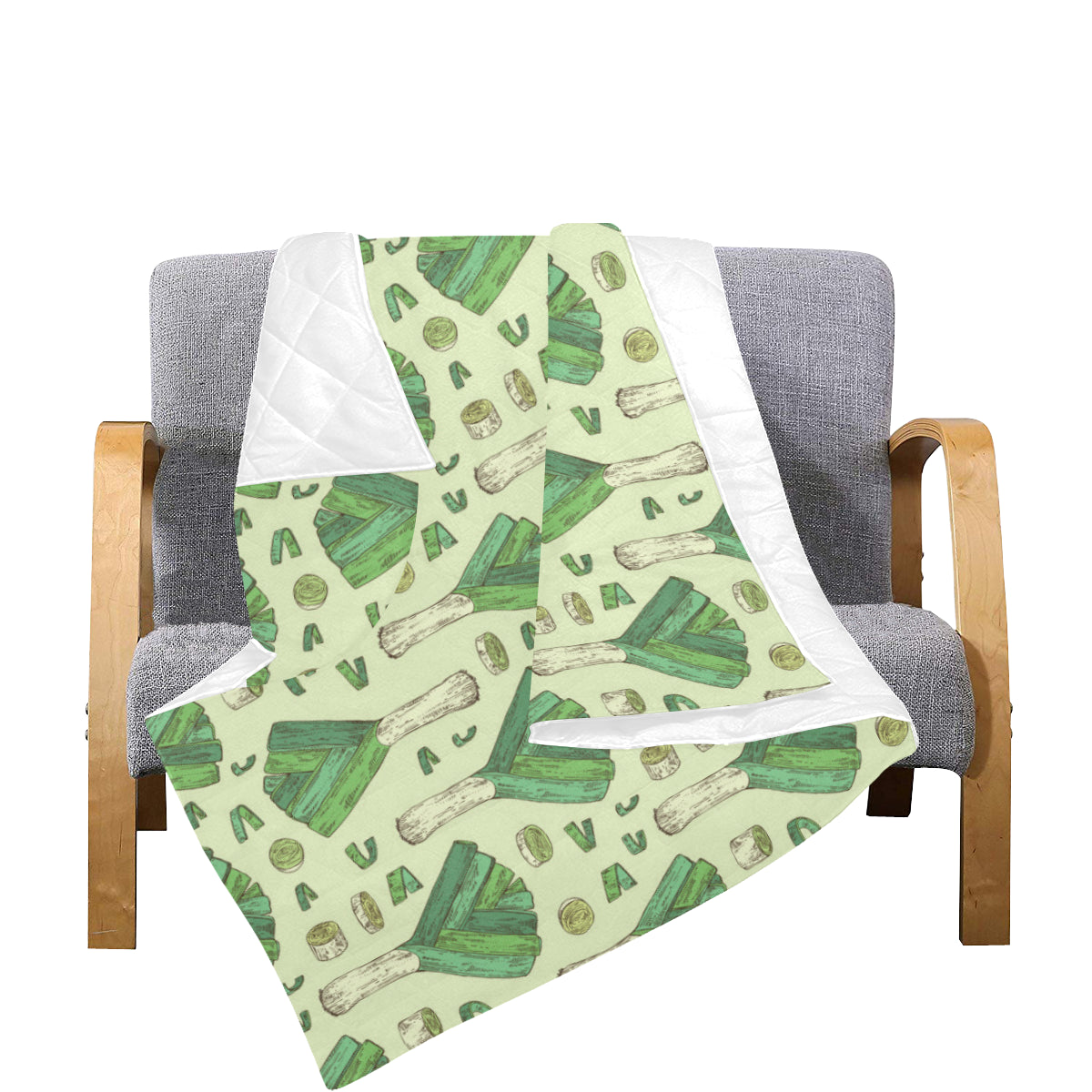 Leek Pattern Print Design 04 Premium Quilt
