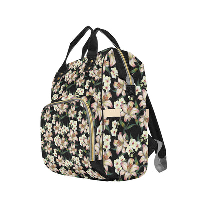 Lily Pattern Print Design LY03 Diaper Bag Backpack