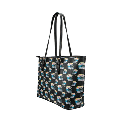 Angel with Wings Beautiful Design Print Leather Tote Bag