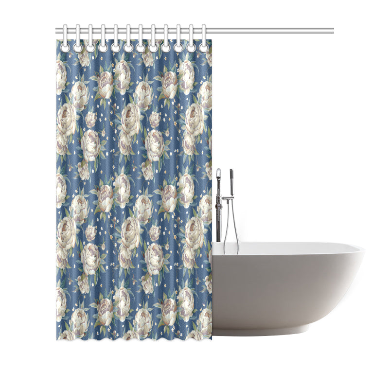 Peony Pattern Print Design A03 Shower Curtain
