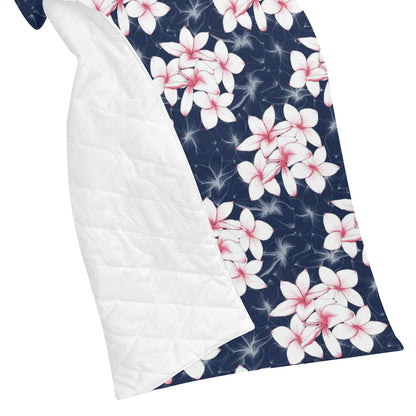Plumeria Pattern Print Design PM017 Premium Quilt