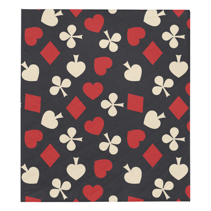 Poker Cards Pattern Print Design A02 Premium Quilt