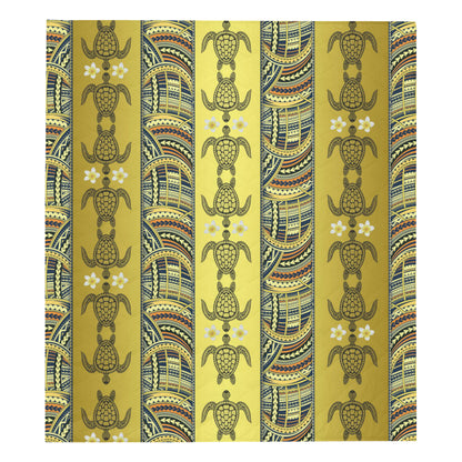 Polynesian Turtle Hawaiian Design Print Premium Quilt