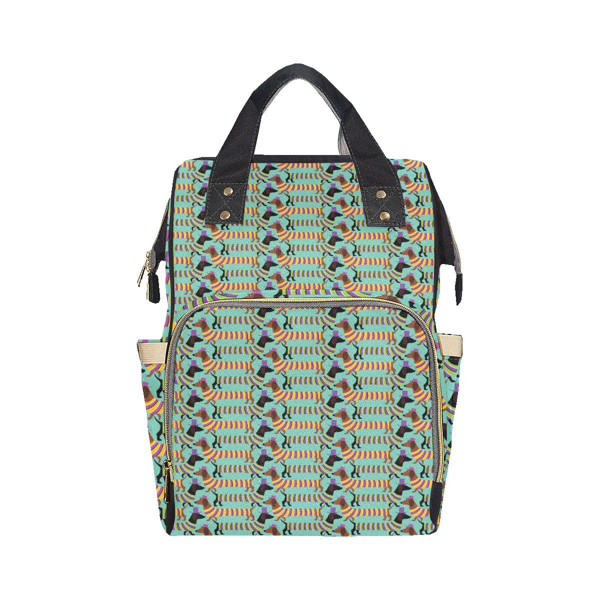 Dachshund Pattern Print Design 05 Diaper Bag Backpack