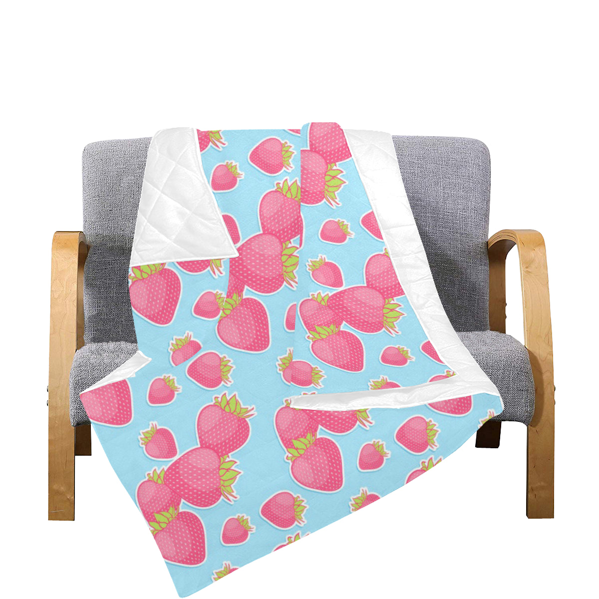 Strawberry Pattern Print Design SB04 Premium Quilt