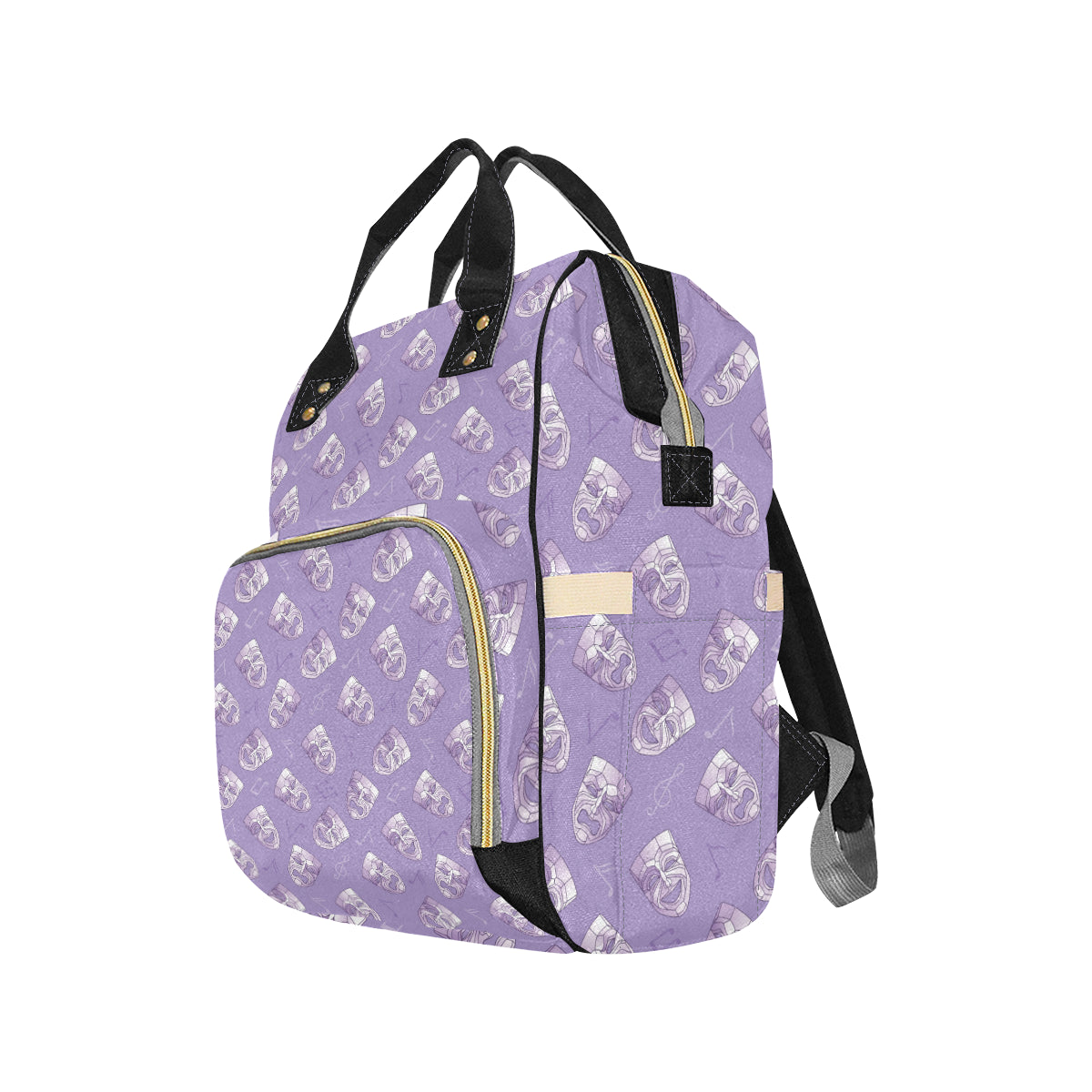 Acting Mask Pattern Print Design 05 Diaper Bag Backpack