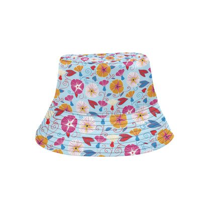 Morning Glory Pattern Print Design MG06 Unisex Bucket Hat