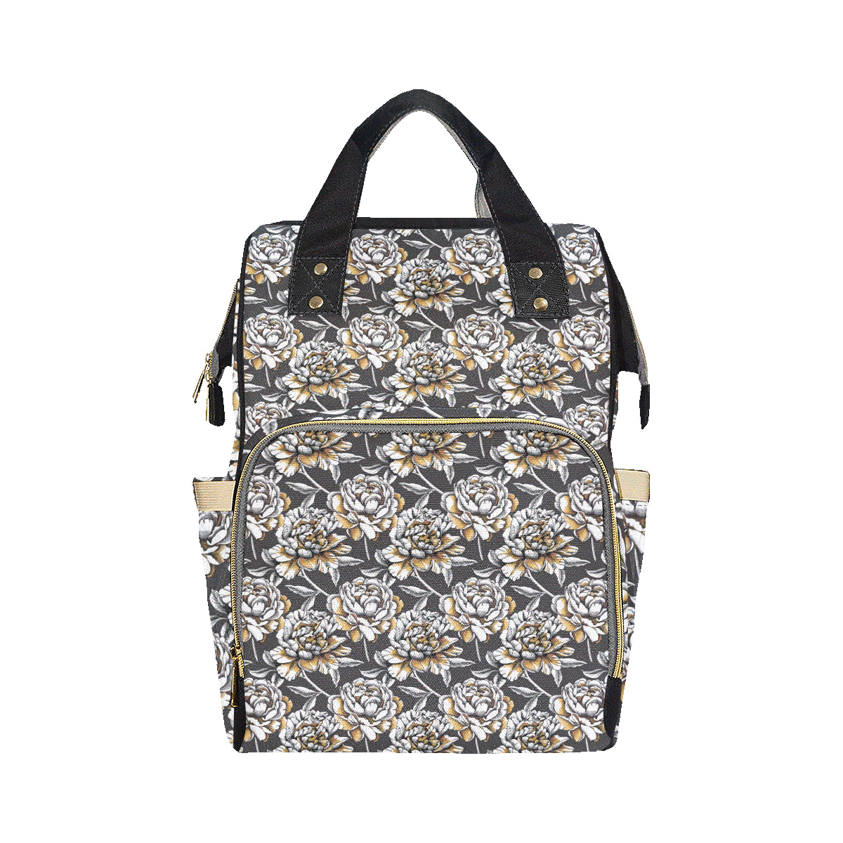 Peony Pattern Print Design PE06 Diaper Bag Backpack