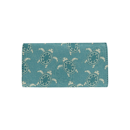 Sea Turtle Pattern Print Design T02 Women's Trifold Wallet