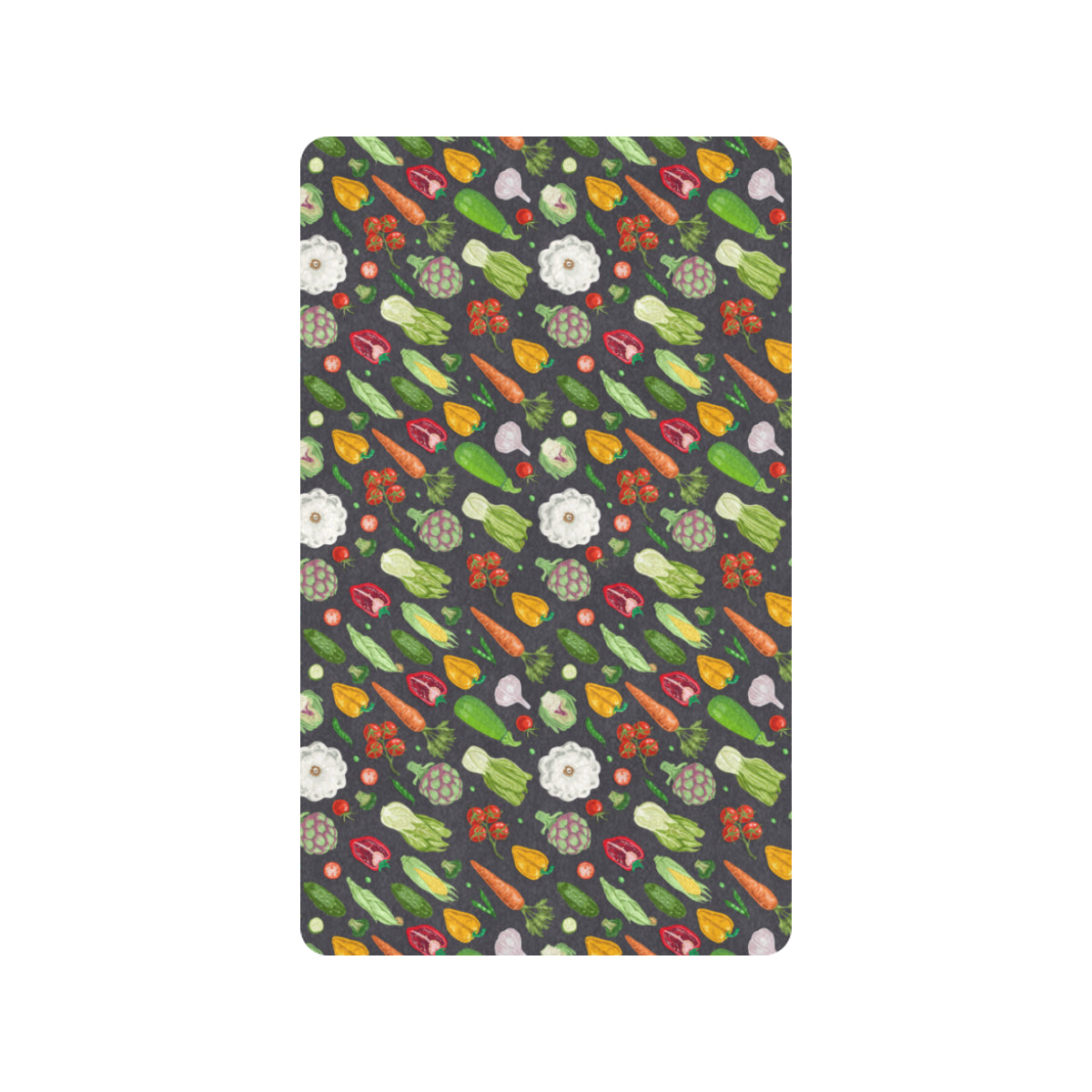 Vegan Pattern Themed Design Print Rubber Doormat