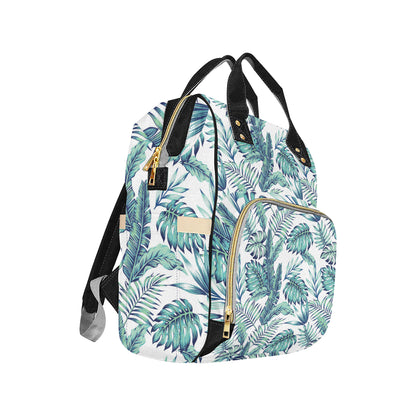 Pattern Tropical Palm Leaves Diaper Bag Backpack