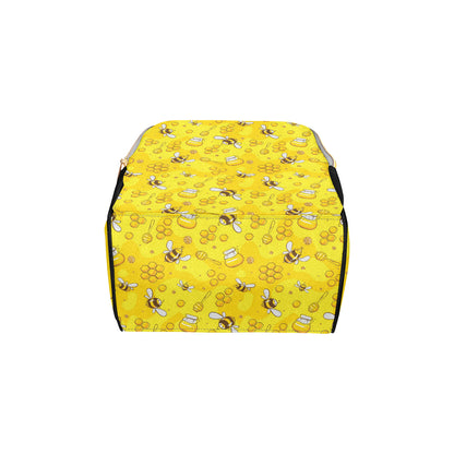 Bee Pattern Print Design BEE01 Diaper Bag Backpack