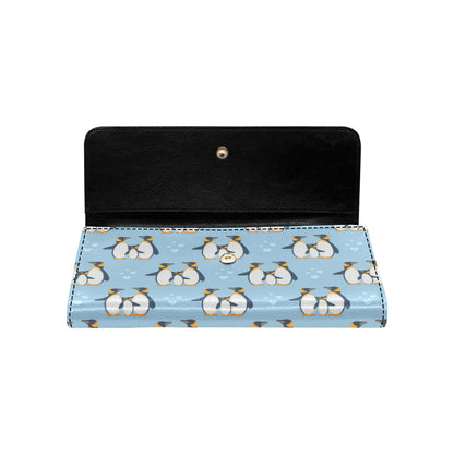 Penguin Pattern Print Design A04 Women's Trifold Wallet