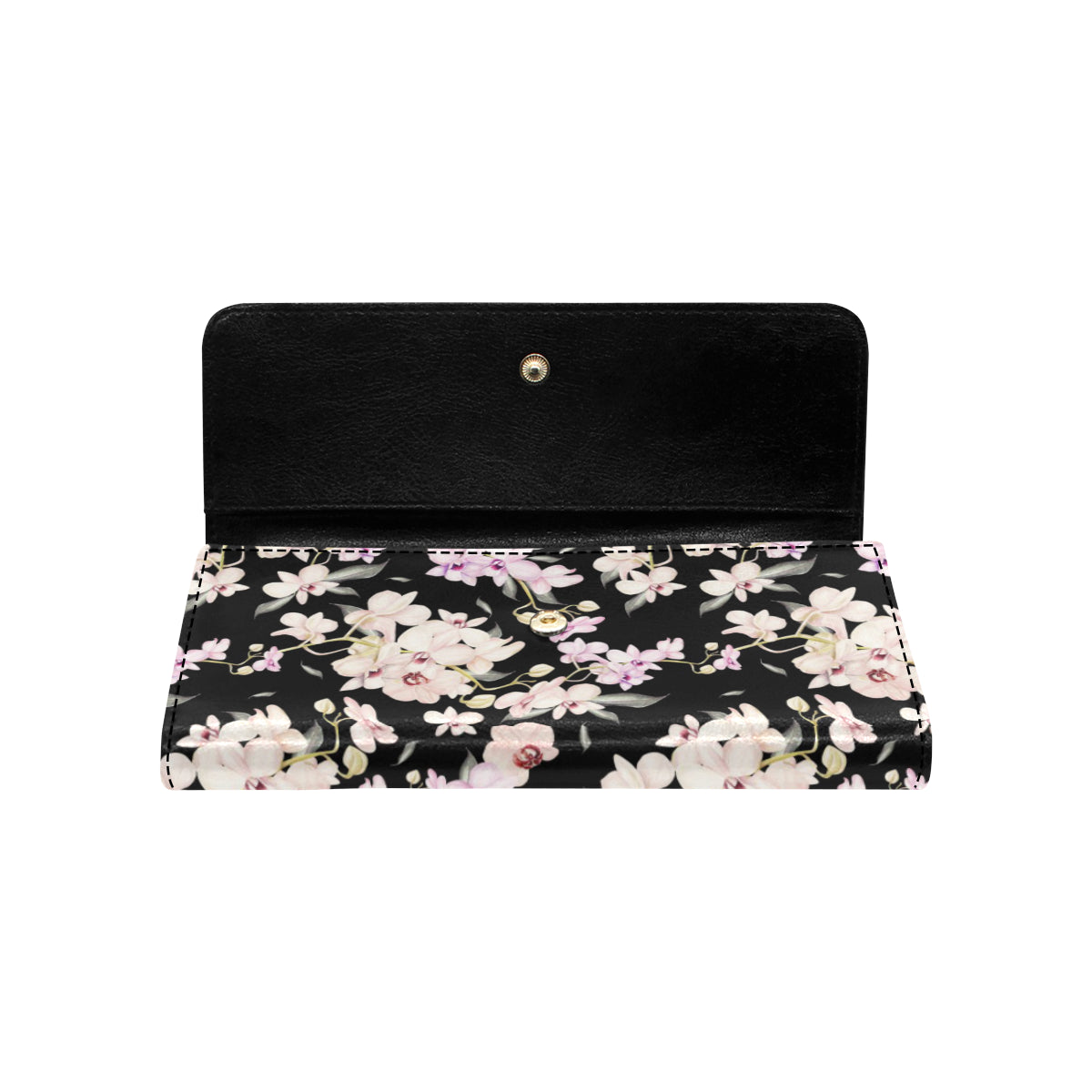 Orchid White Pattern Print Design OR03 Women's Trifold Wallet