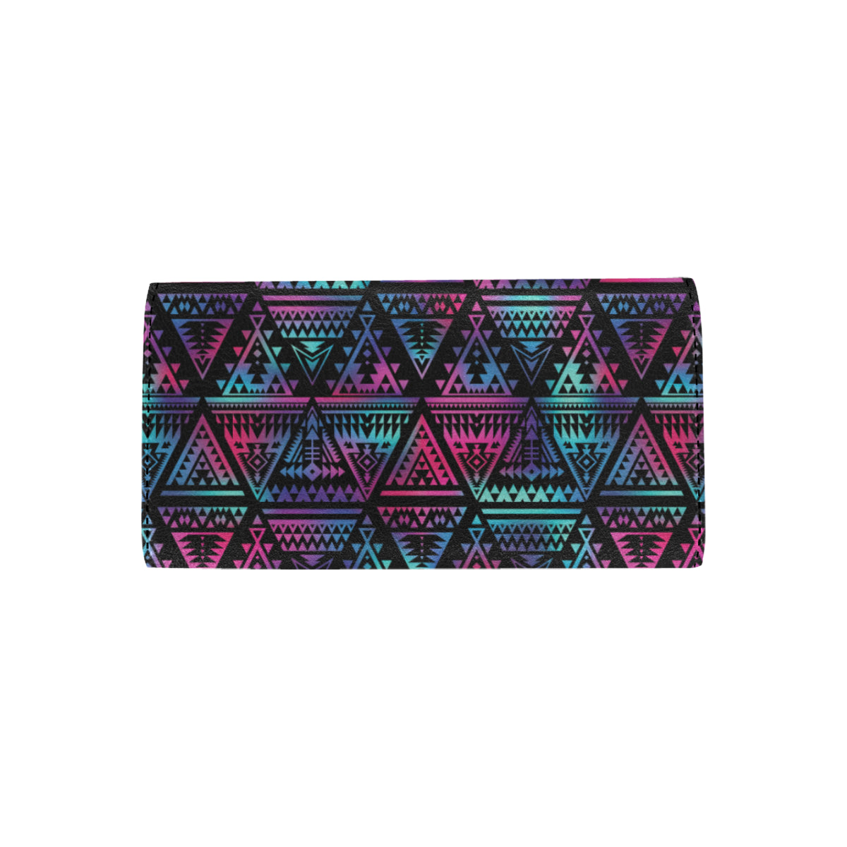 Tribal aztec Dark Multicolor Women's Trifold Wallet
