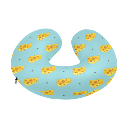 Cheese Pattern Print Design 02 U-Shaped Travel Neck Pillow
