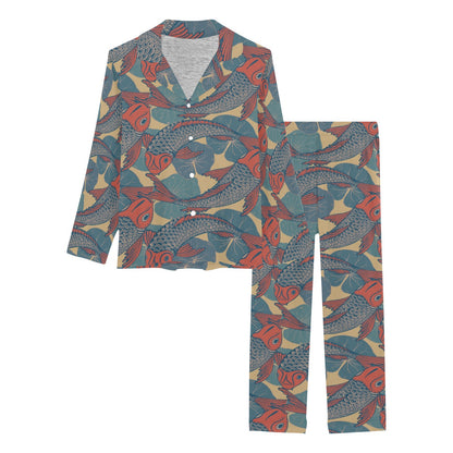 Pisces Pattern Print Design A01 Women's Long Pajama Set