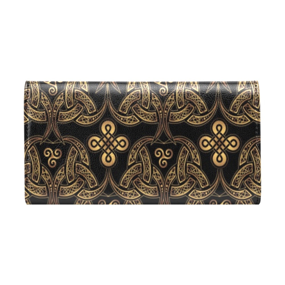 Celtic Knot Gold Design Women's Trifold Wallet
