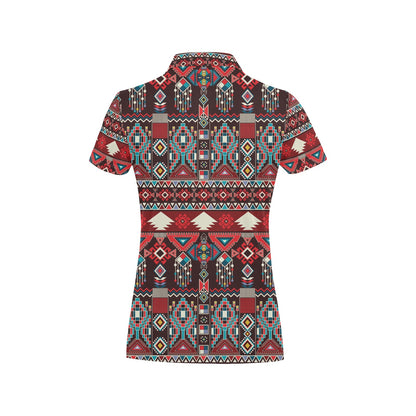 Tribal Aztec Indians native american Women's Polo Shirt