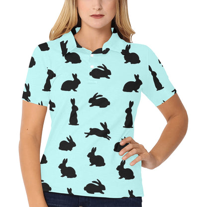 Rabbit Pattern Print Design RB010 Women's Polo Shirt