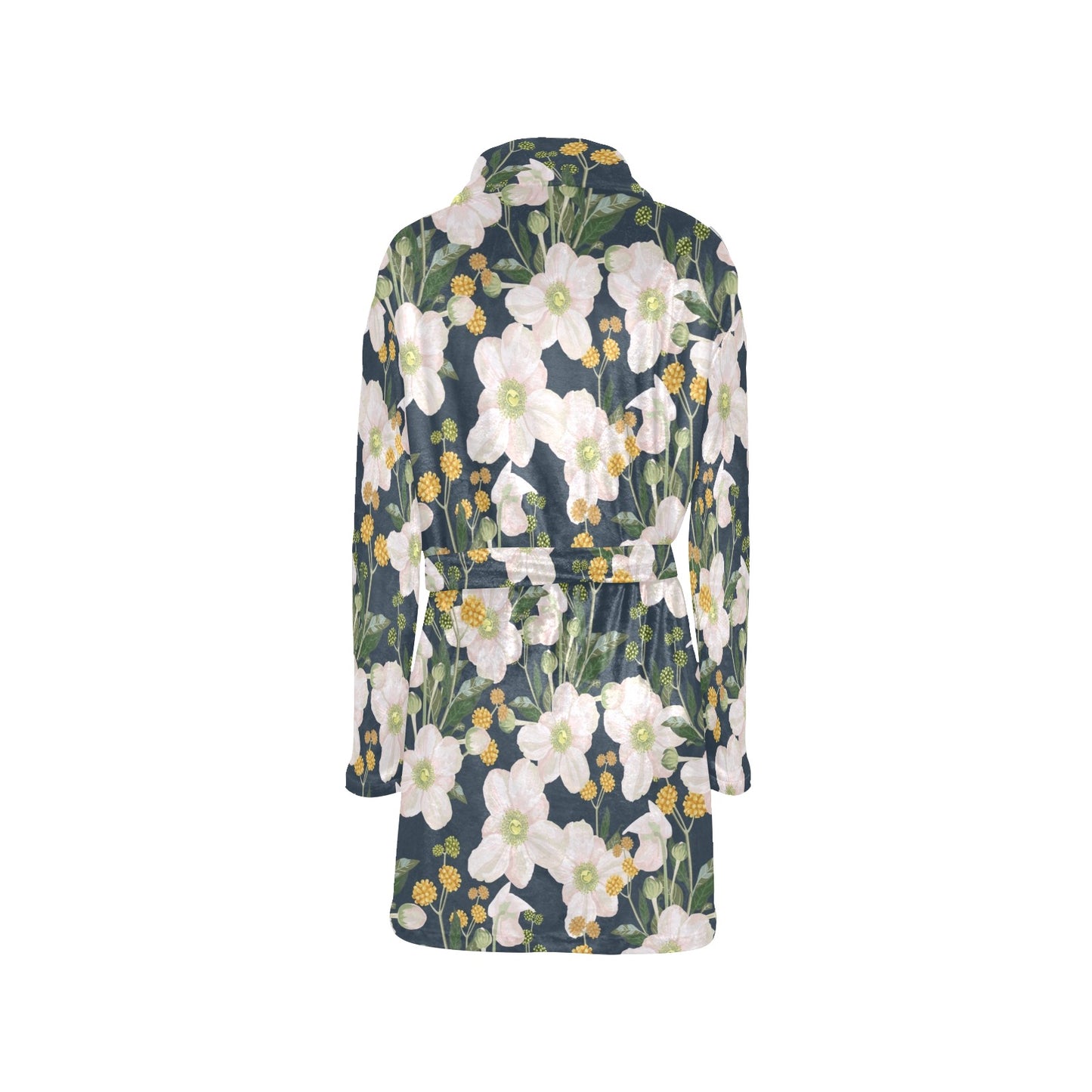 Anemone Pattern Print Design AM04 Women's Fleece Robe