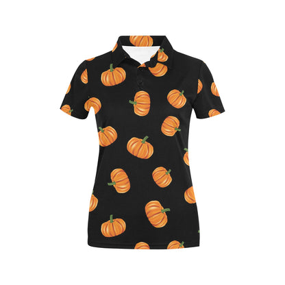 Pumpkin Pattern Print Design A05 Women's Polo Shirt