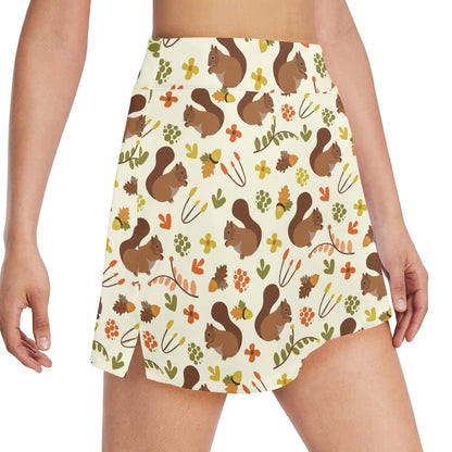 Squirrel Print Design LKS3010 17" Golf & Pickleball Skort with Pockets