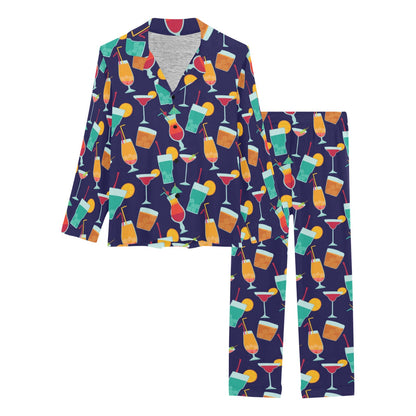 Cocktail Pattern Print Design 06 Women's Long Pajama Set