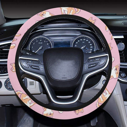 Shiba Inu Print Design LKS303 Steering Wheel Cover with Elastic Edge