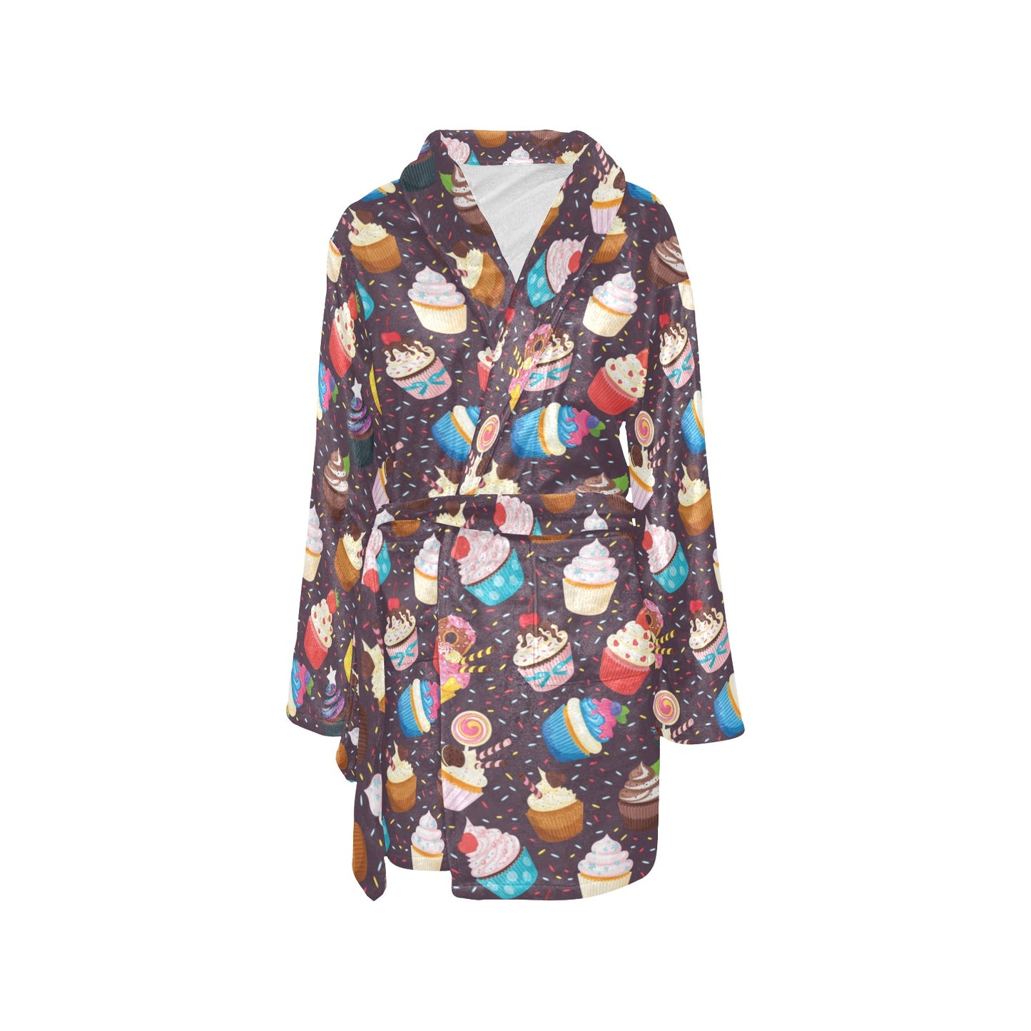 Cupcakes Party Print Pattern Women's Fleece Robe