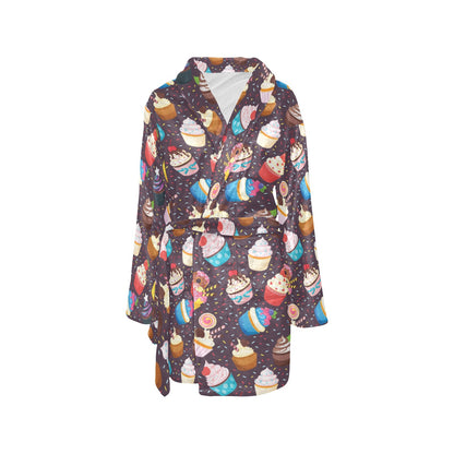 Cupcakes Party Print Pattern Women's Fleece Robe