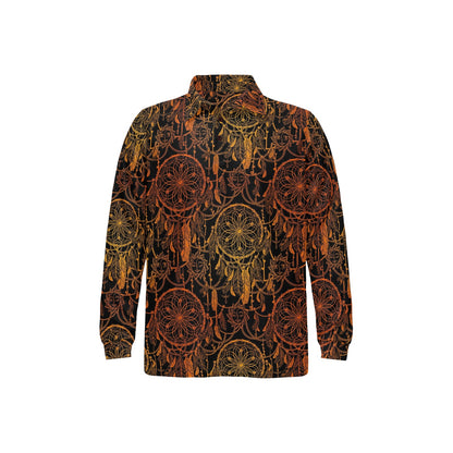 Dream catcher Sun and Moon Long Sleeve Polo Shirt For Men's