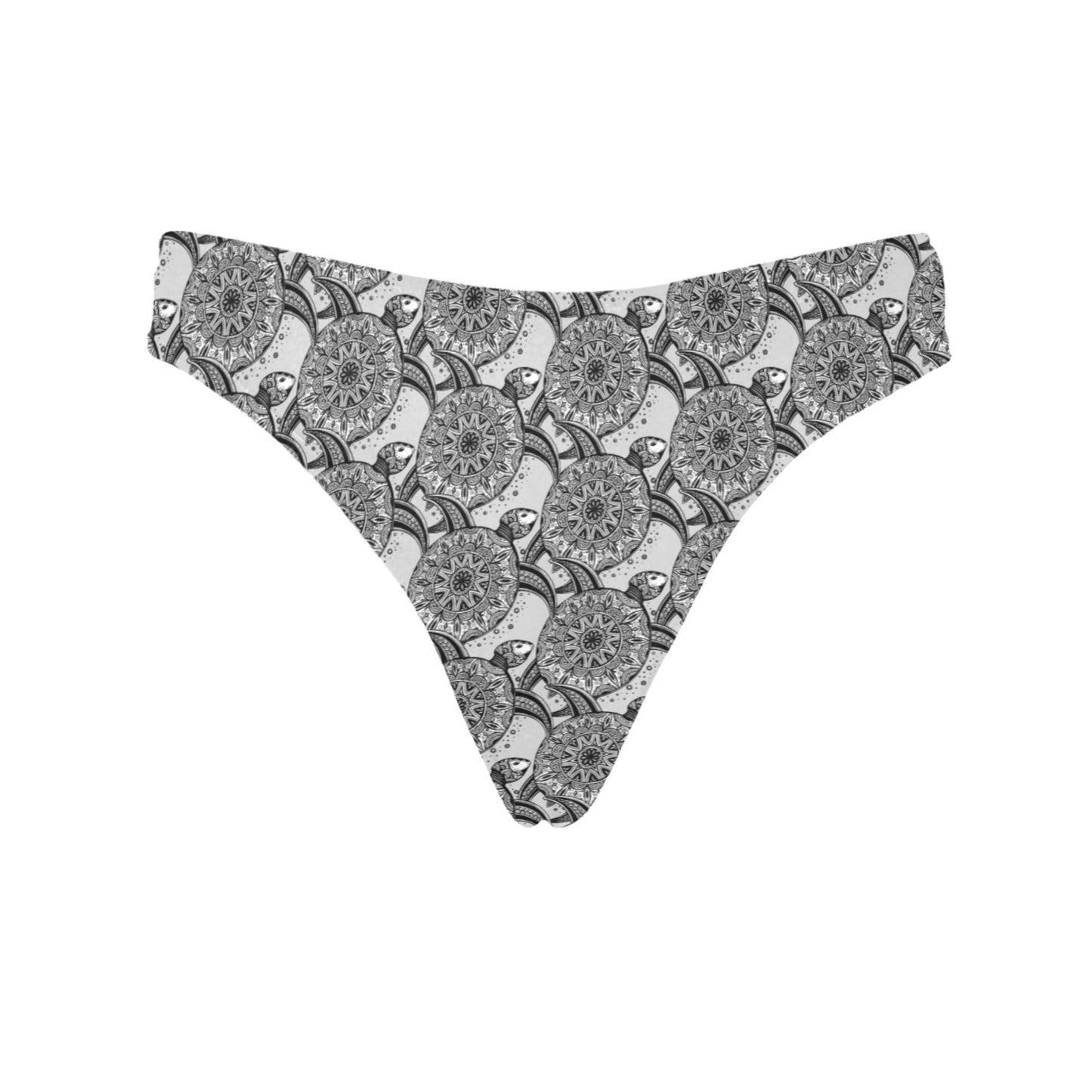 Tribal Turtle Polynesian Themed Print Women's Thongs