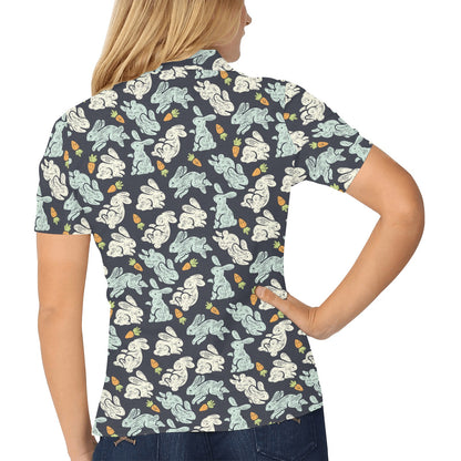 Bunny Pattern Print Design 04 Women's Polo Shirt