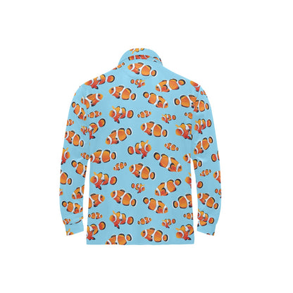 Clownfish Pattern Print Design 01 Long Sleeve Polo Shirt For Men's