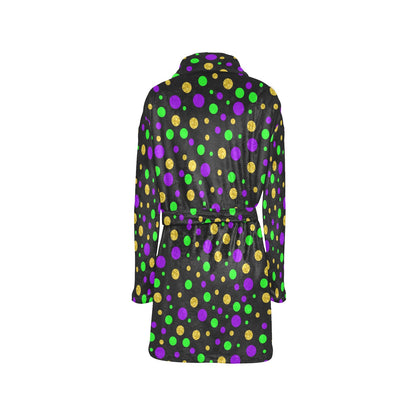 Mardi Gras Pattern Print Design 07 Women's Fleece Robe