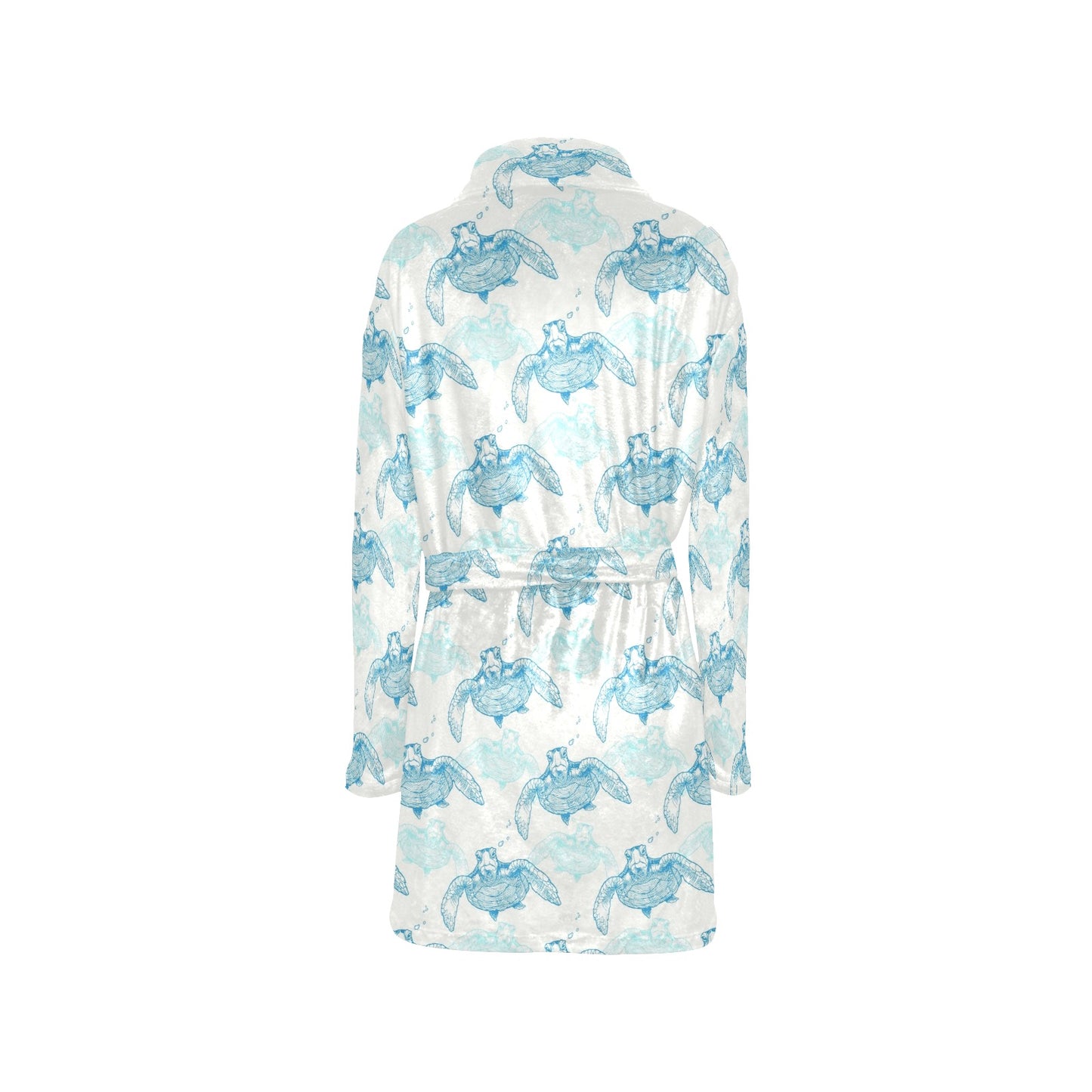 Sea Turtle Pattern Print Design T01 Women's Fleece Robe